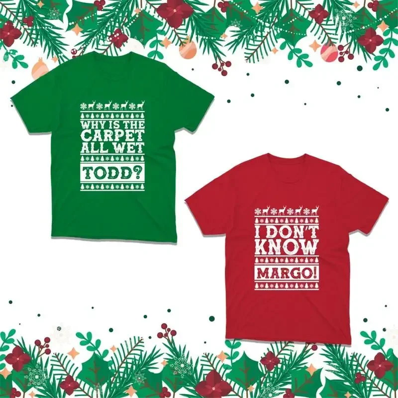 Todd Margo Couple Matching Merry Christmas T Shirt Santa Husband Wife Xmas Top