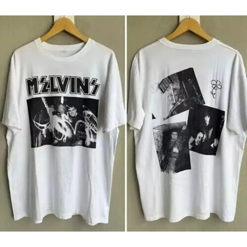 Винтажная белая футболка Melvins Band Concert в стиле ретро, перепечатка S 5XL Винтажная белая футболка Melvins Band Concert в стиле ретро, перепечатка S 5XL