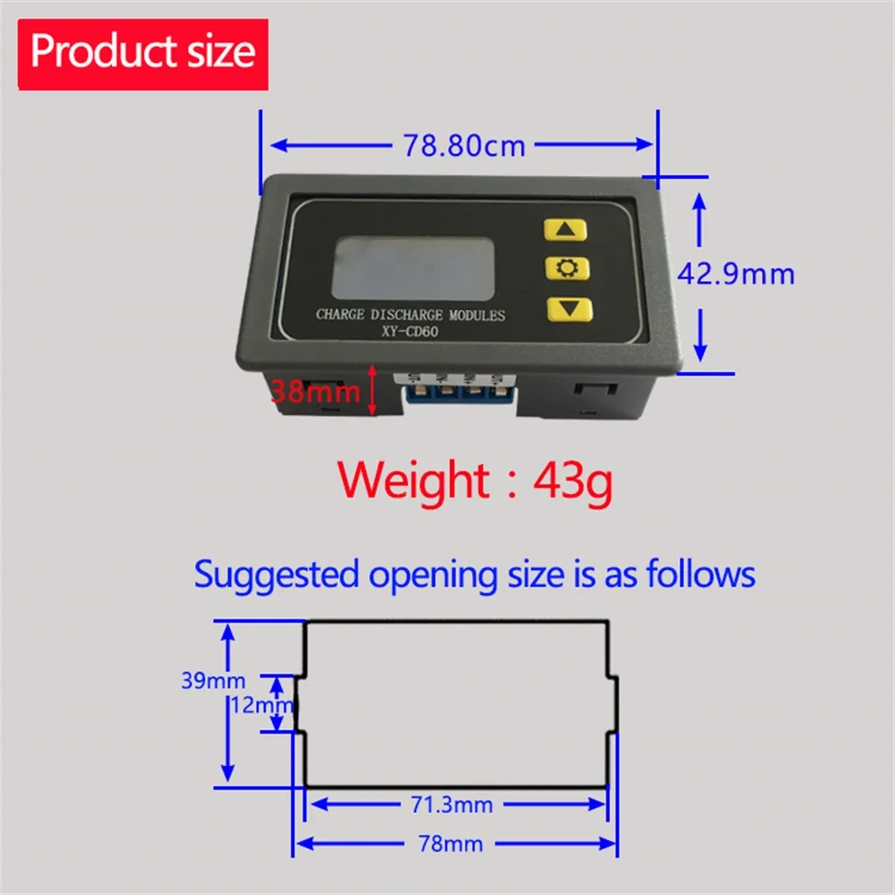 LCD Battery Charging Discharge Control Module Fully Powered off DC Voltage Protection Undervoltage and Depletion Protector CD60