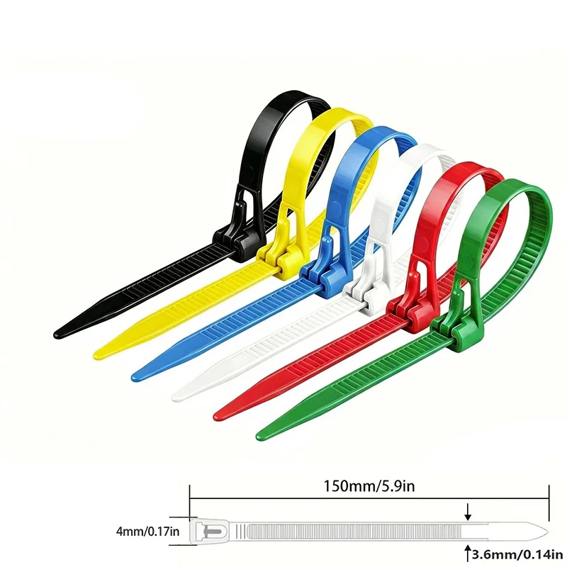 100pcs Plastic Tie Plant Secure Vine Bundling Securing Cable Zip Ties Patio Chickens Legs Reusable Cable Ties for Indoor&Outdoor