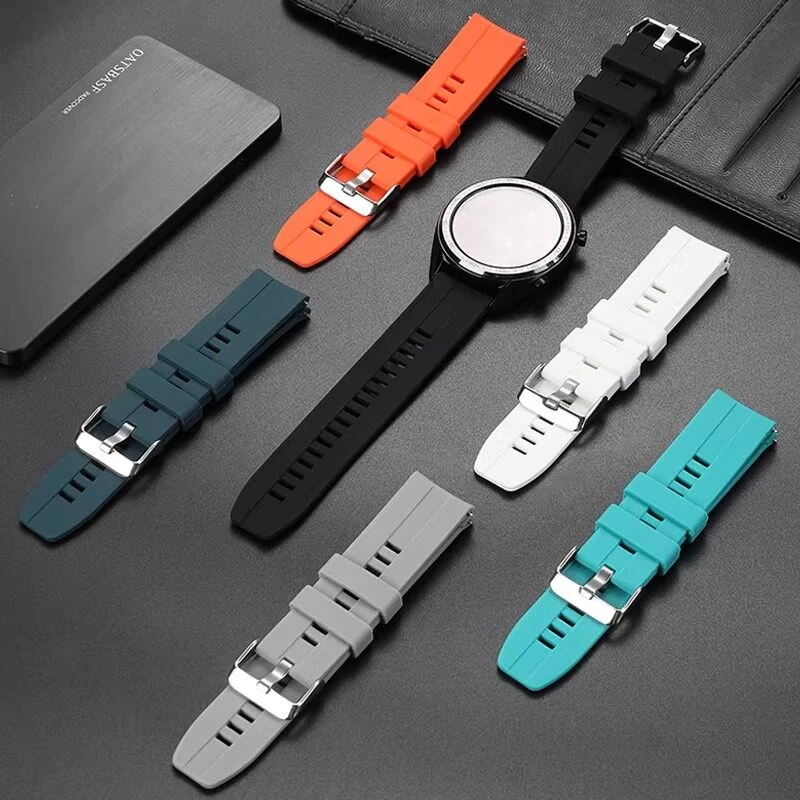 22mm Sport band for Samsung Galaxy watch 7-5 pro 6-4 classic correas 20mm Silicone bracelet huawei watch gt 6 5 4 2e 46mm straps