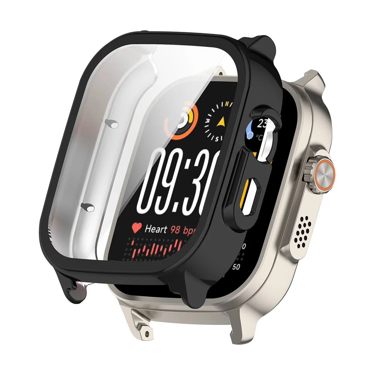 

Чехол для часов Realme Watch 5 ENKAY HAT PRINCE, прорезиненный жесткий чехол из поликарбоната с закаленным стеклом - черный