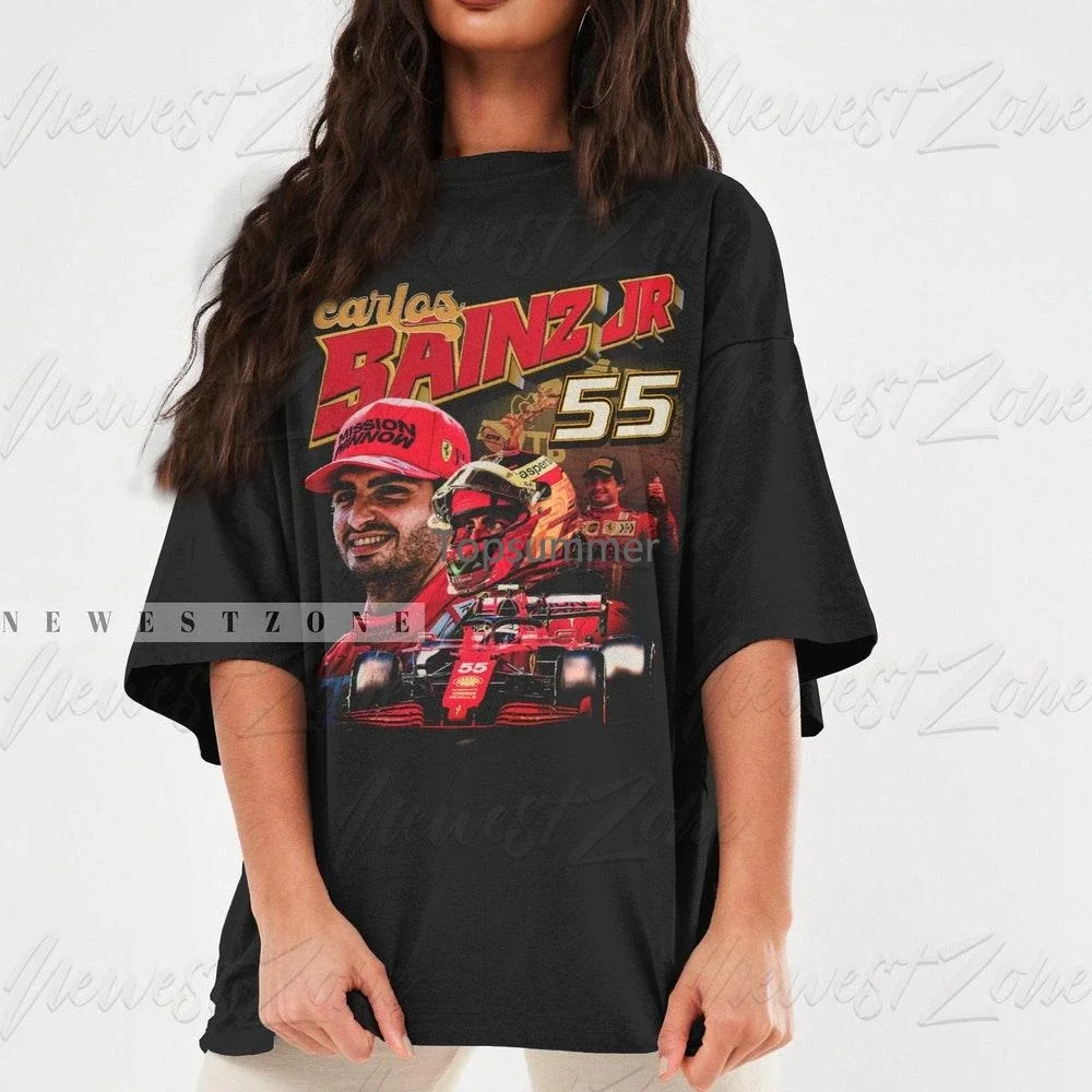 Carlos Sainz Shirt Driver Racing Championship Racing Tshirt Spanish Vintage Design Graphic Tee 90S Hoodie Gift Fans Nz142