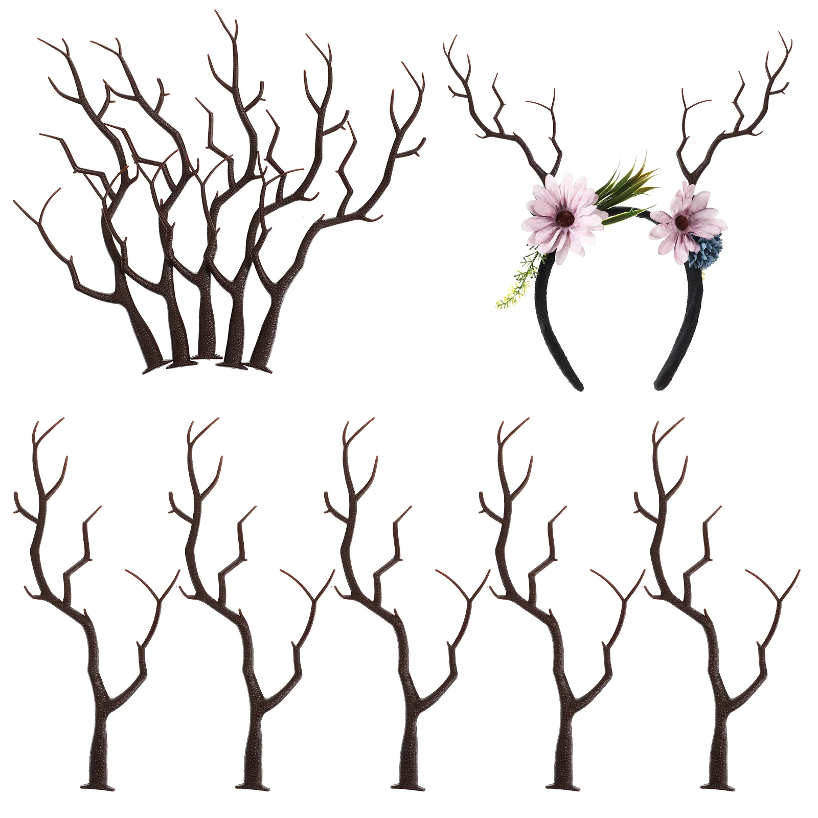 10 Pcs Artificial Tree Stems Fake Dried Branches Decors Plants Indoor Decorations Plastic Home Table Office Flowers