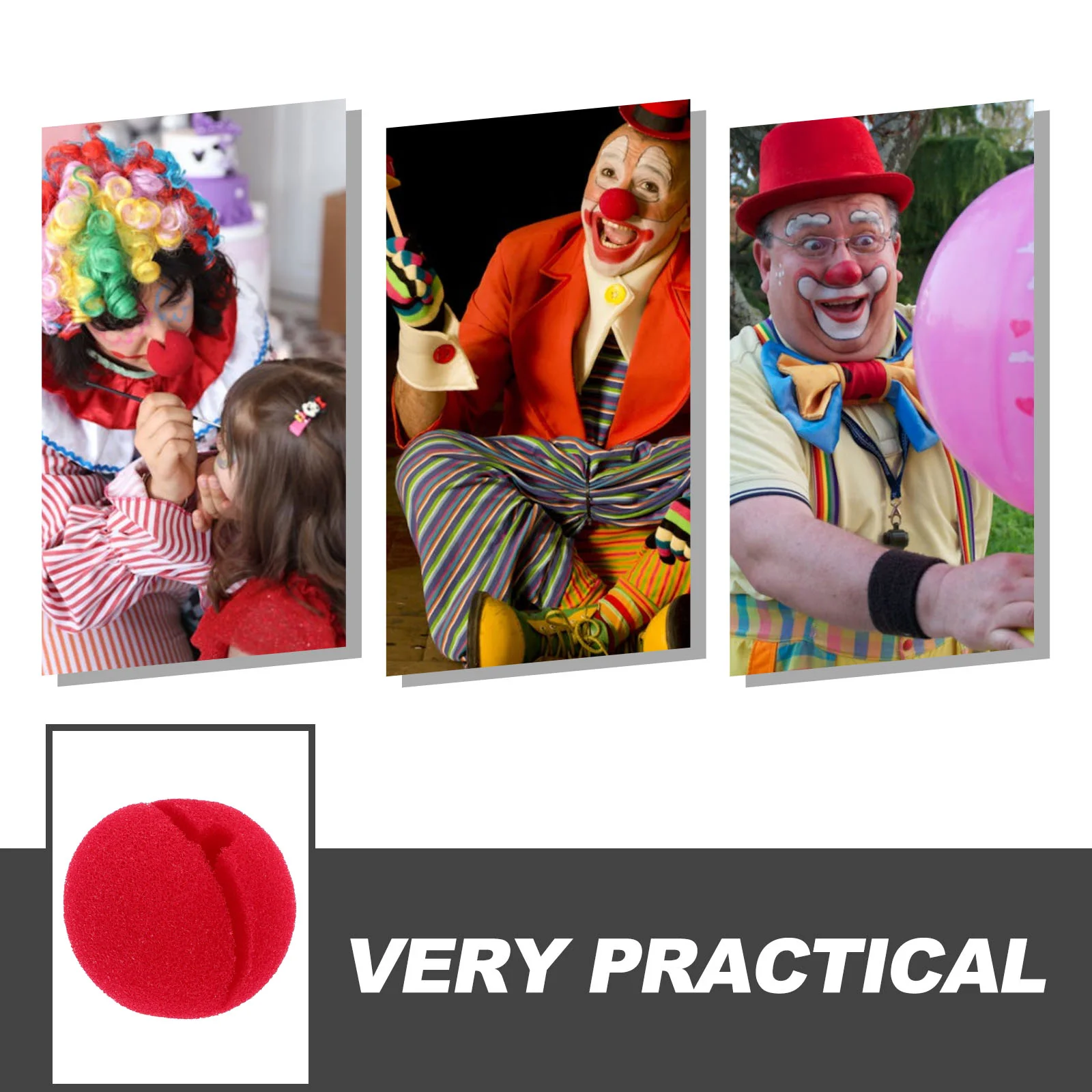 Neus voor de meeste maten Clown Rode Elasticiteit Verkleed Halloween-kostuumaccessoires