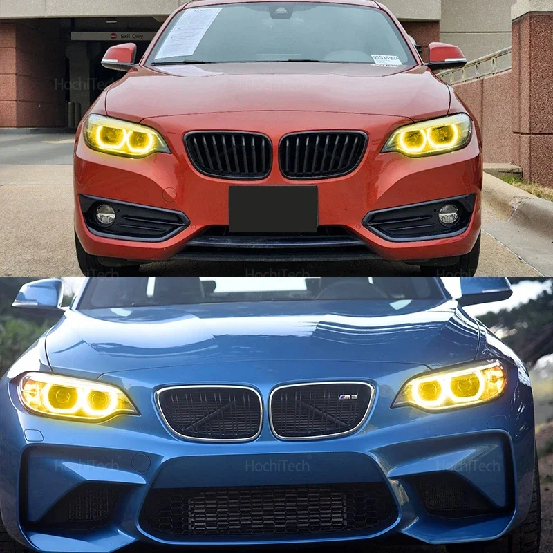الأصفر Led إدراج ديود مجلس عيون الملاك ضوء مجلس سيارة العلوي لسيارات BMW 2 سلسلة F22 F23 M240i F87 M2 قبل تجميل 2014-2017