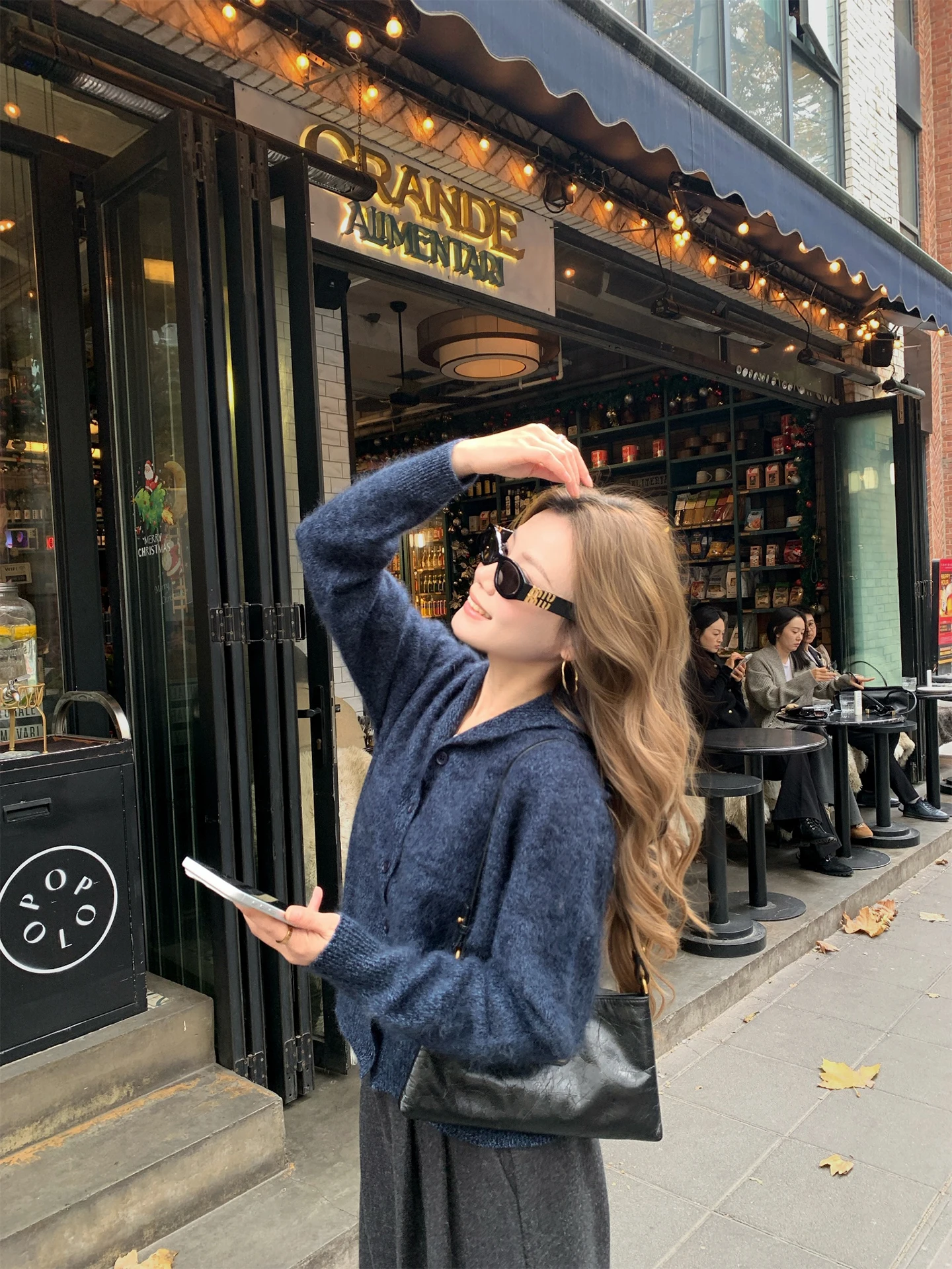 

Теплый шерстяной кардиган Benxe с высоким воротником, свободный женский свитер из смесовой шерсти, повседневный, с длинными рукавами, зимний топ