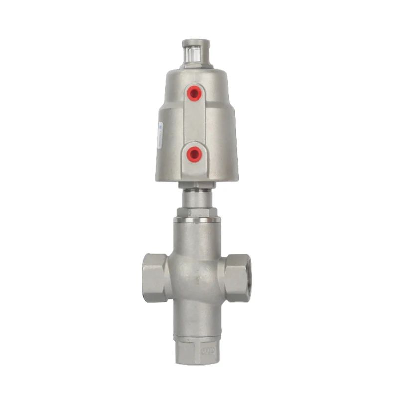 DN20 3 Way Stainless Steel Pneumatic Actuator Angle Seat Valve Pneumatic Seat Valve 16bar For Steam Gas Oil Normally Closed