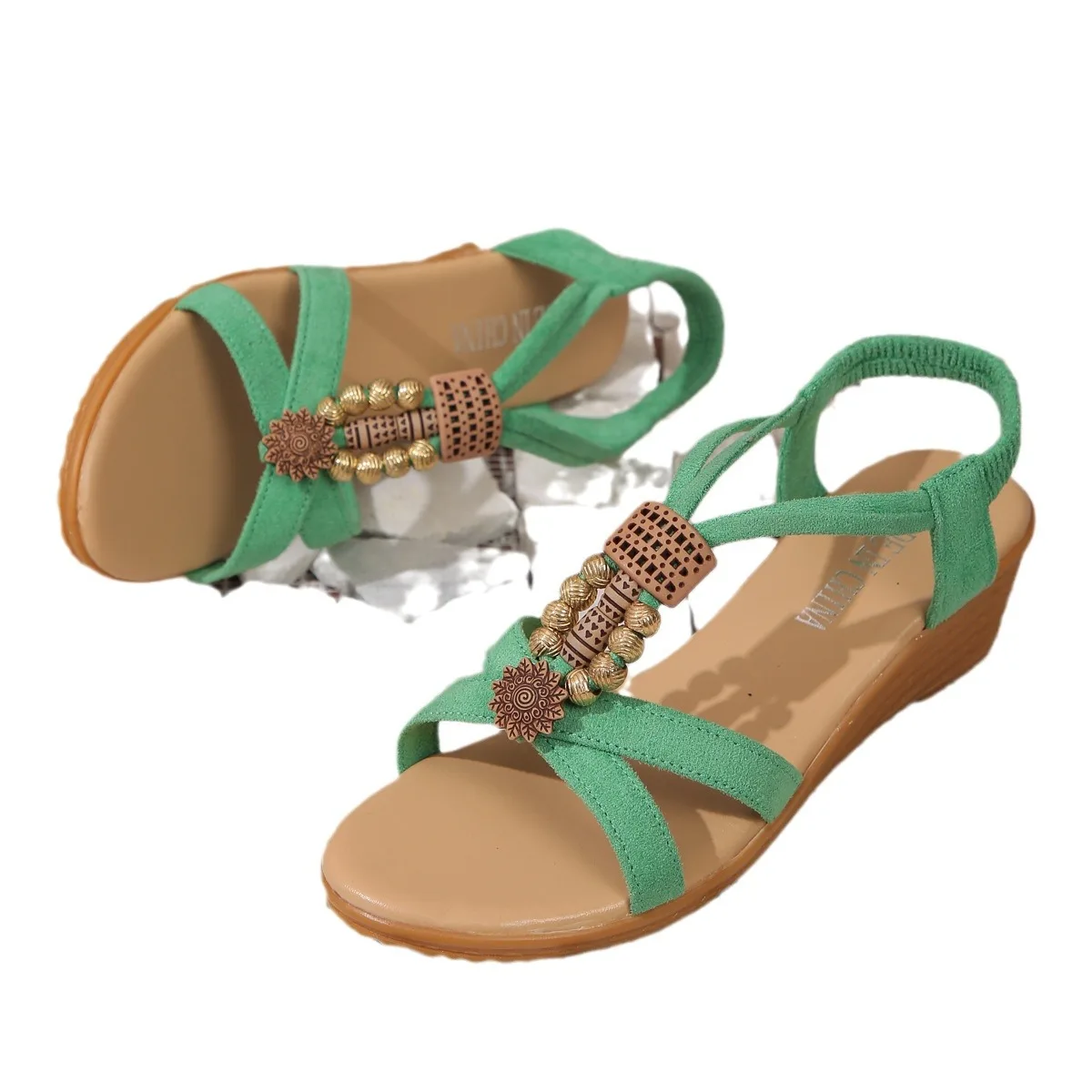 Woman Sandals Plus Size 35-42 Shoes for Women Summer Fashion Green Wedges Comfortable Platform Sandals 2024 Sandalias De Mujer