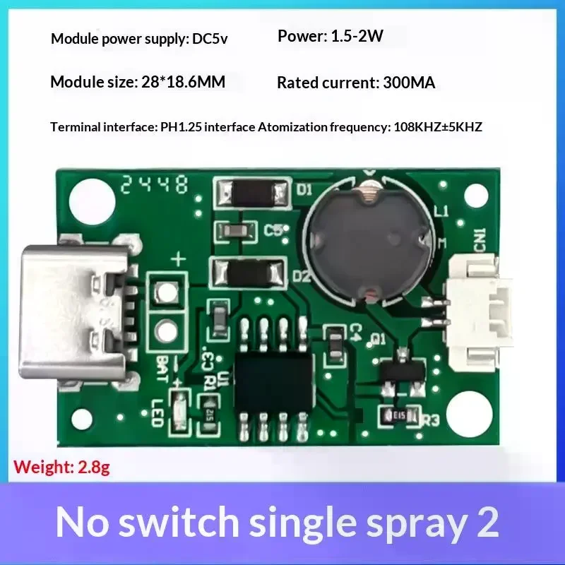 3Pcs Ultrasonic Humidifier Driver Board With Type C Port Atomizing Disc Single Spray Design For DIY Mist Maker Projects