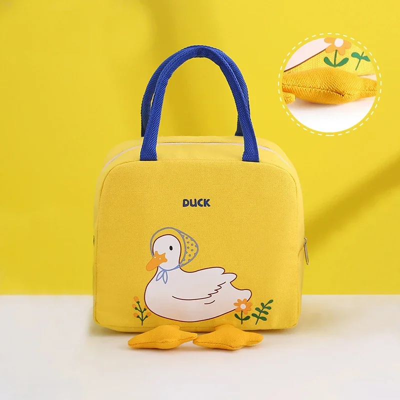 New Kid Child Lunch Bag Cartoon Student Bento Thermos Bags Picnic Lunch Box Storage Bolsos Milk Bottle Insulated Bolsas Tote Bag