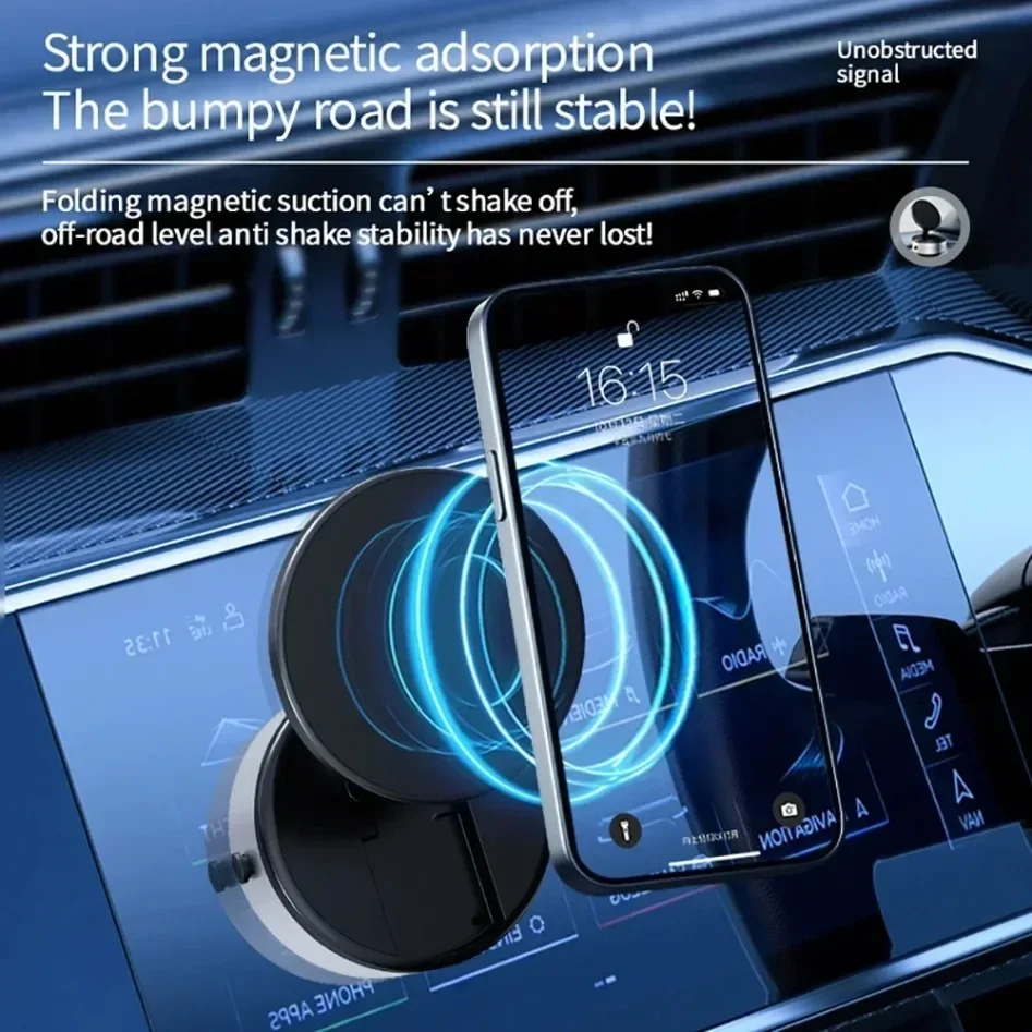 TCYATO Vacuum magnetic suction rotating car stand folding navigation universal car mobile phone stand