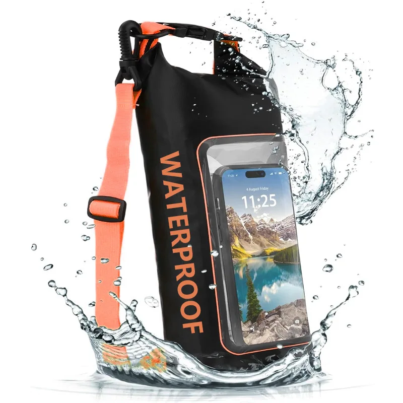 2L 3D Touch Screen Waterproof Dry Bag Adjustable Crossbody Floating Phone Pouch For Rafting Swimming Beach Outdoor Water Sports
