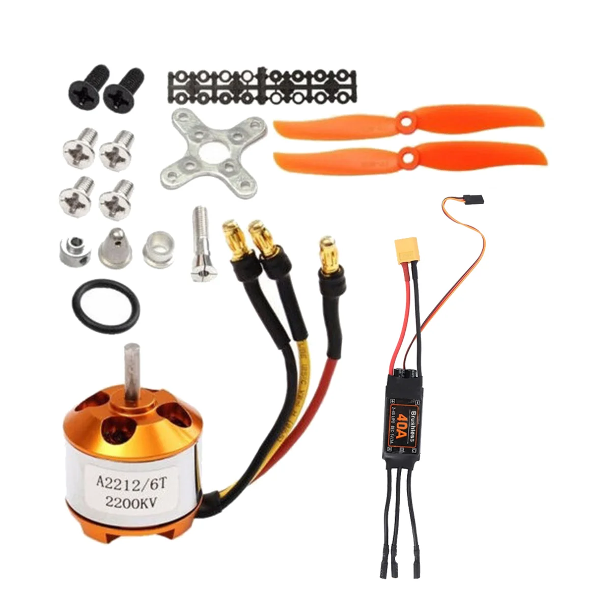 2212 2200KV Motor+40A ESC+6035 Propeller+Propeller Protector Electric Motor Kit for RC Airplane Motor