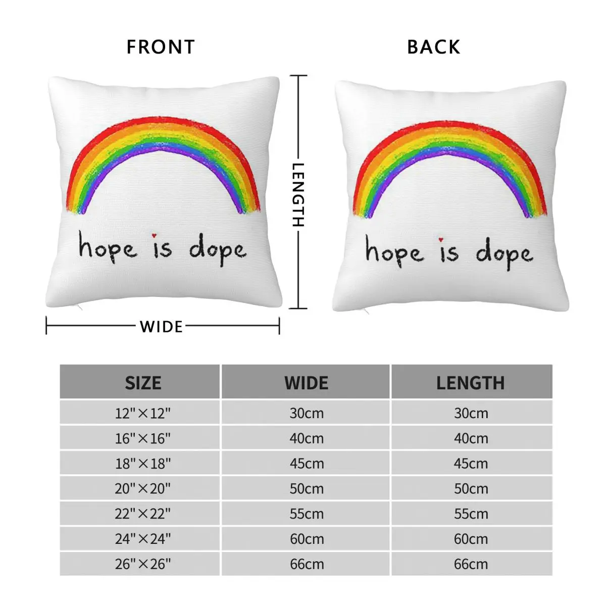 Hope Is Dope Square Pillowcase Pillow Cover Polyester Cushion Zip Decorative Comfort Throw Pillow for Home Car