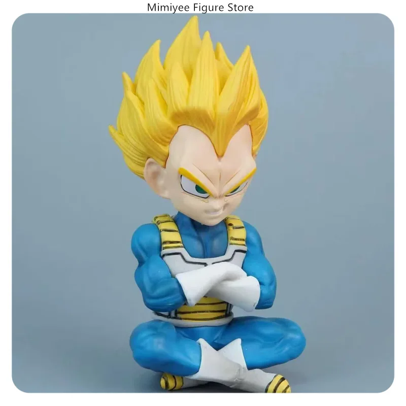 9cm Dragon Ball Saiyan Goku Granola Vegeta Bestia Gohan Linda Ver Sentado Posa Anime Figura Modelo Estatua