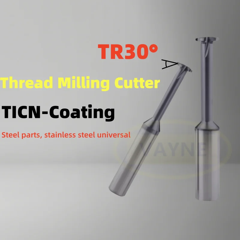 

1PCS 30° Trapezoidal Milling Cutter Thread Mill Single Flute TR 7 8 9 10 12 14 16 18 20 22-TR42 Thread Solid Carbide End Mill