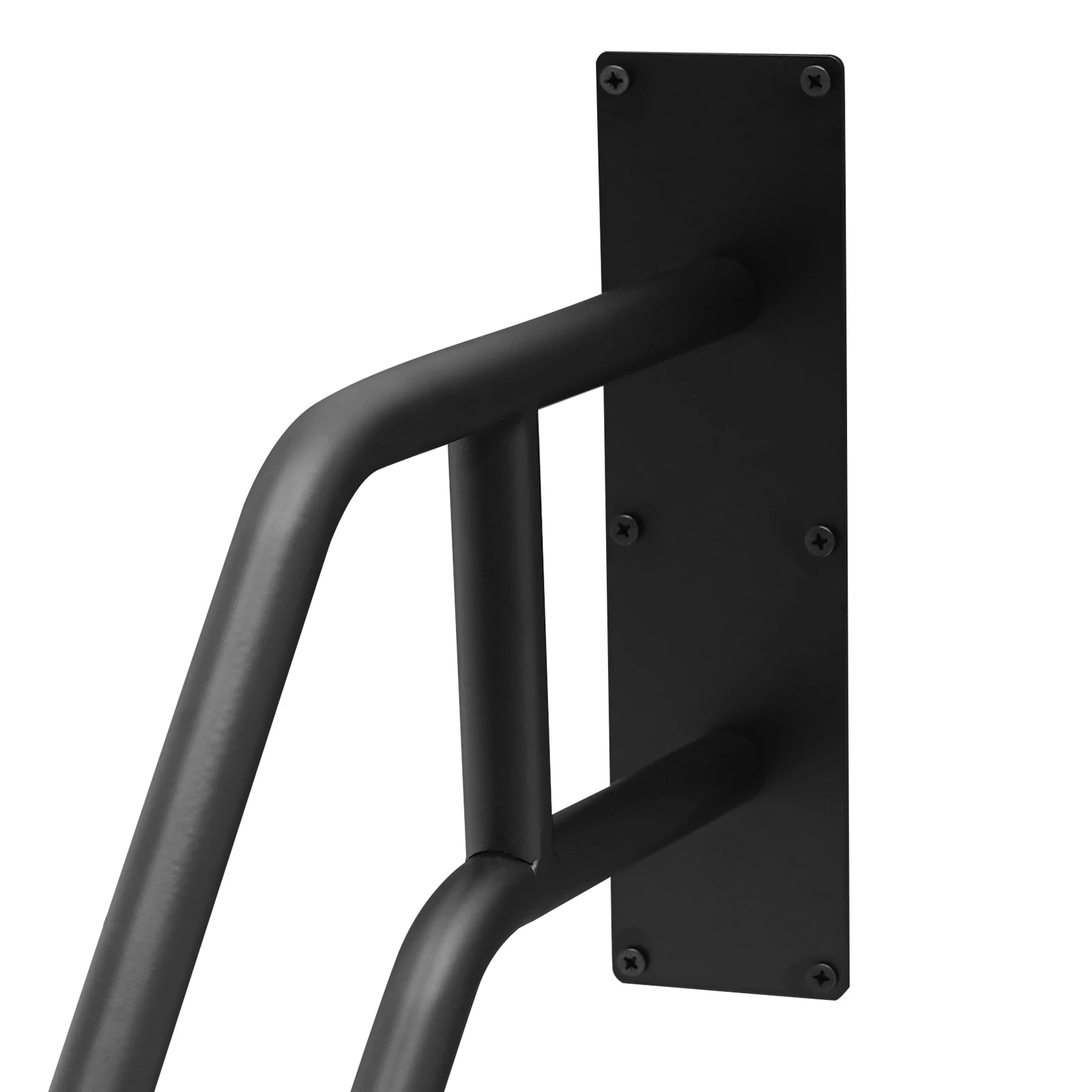 1pc 22.8 polegadas preto fosco corrimão de metal em forma de u para passos ao ar livre, trilho de apoio de escada de segurança montado na parede,