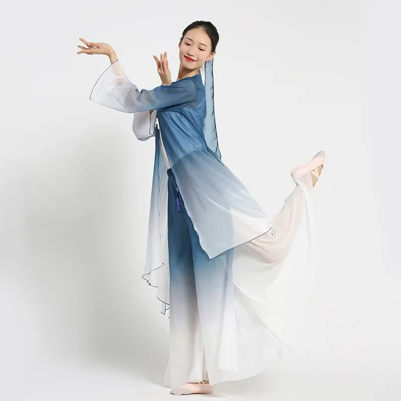 Classical dance costumes, summer gauze costumes, performance costumes, tops, graceful body movements, dance basic training, card