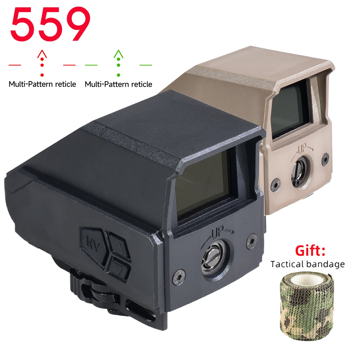 

559 Tactical Holographic Optical Scope Green Red Dot Adjustable Reflex Scope Hunting Glasses Equipment for 20mm Mount