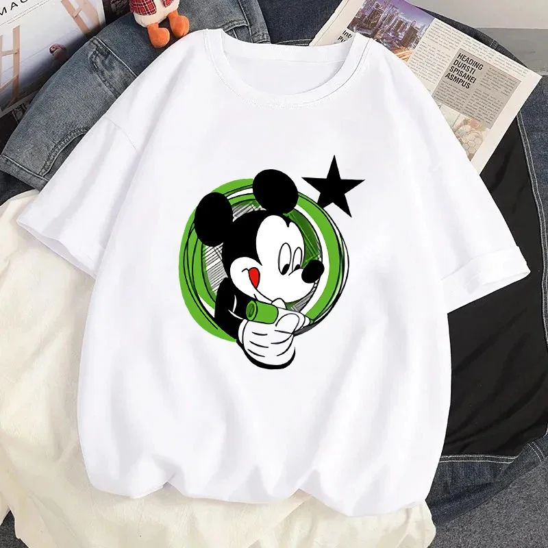 Cute Mouse Graphic Women T-shirt Cartoon Printed Short Sleeve Tee Shirt Funny Duck T Shirts Summer Streetwear Y2k Clothes Tops