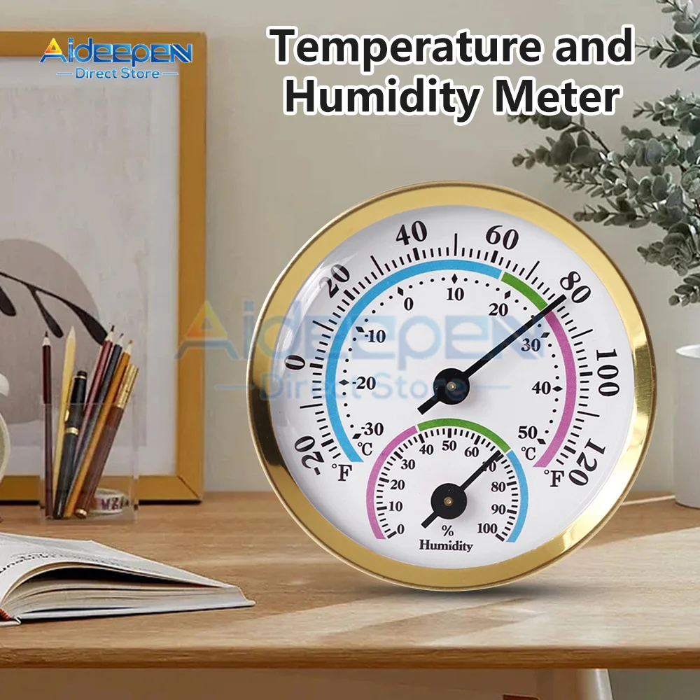 

TH103GF 57 мм, 2 в 1, алюминиевый стандартный термометр, гигрометр, автоматический измерительный термометр для дома и офиса, измеритель температуры и влажности