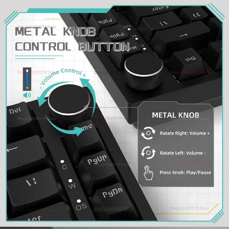 Ak820 Mechanical Keyboard Wired USB 75% White Light Gasket Full Key Hot Swap Esports Gaming Keyboard Custom for Pc Laptop - Image 4