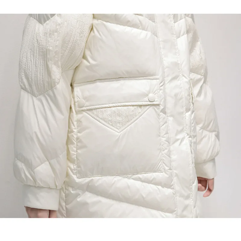 Doudoune noire en forme de cocon pour femme, manteaux épais haut de gamme, nouvelle version coréenne, 90% duvet de canard blanc, mode hiver 2025, 90%