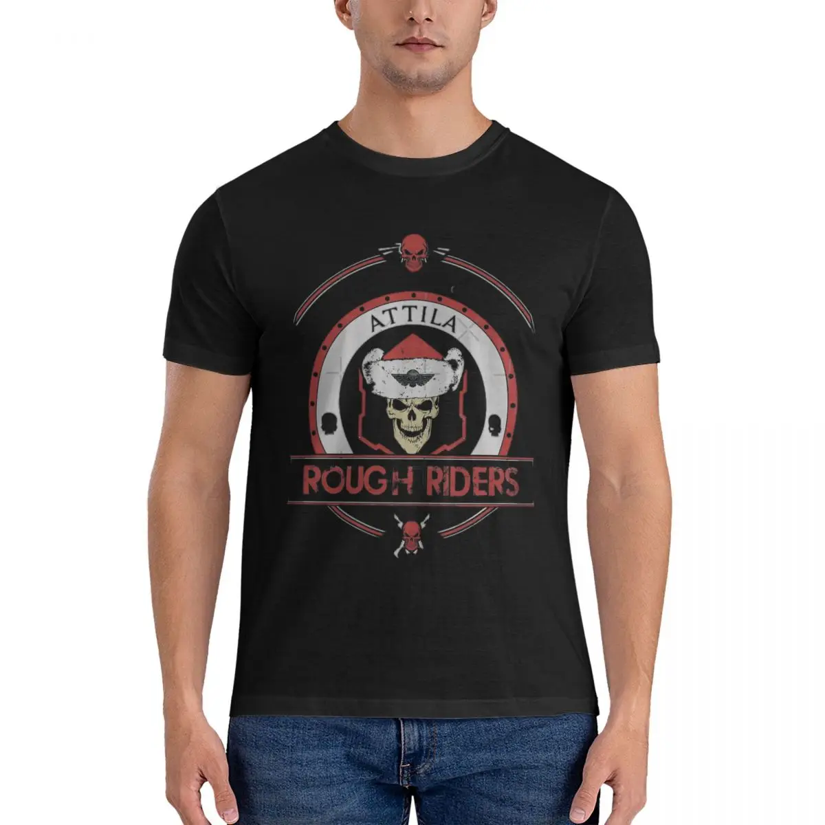 Men's T-Shirt ROUGH RIDERS - ELITE EDITION Cotton Tee Shirt Ork waaagh T Shirts Round Collar Tops mens clothing official-website