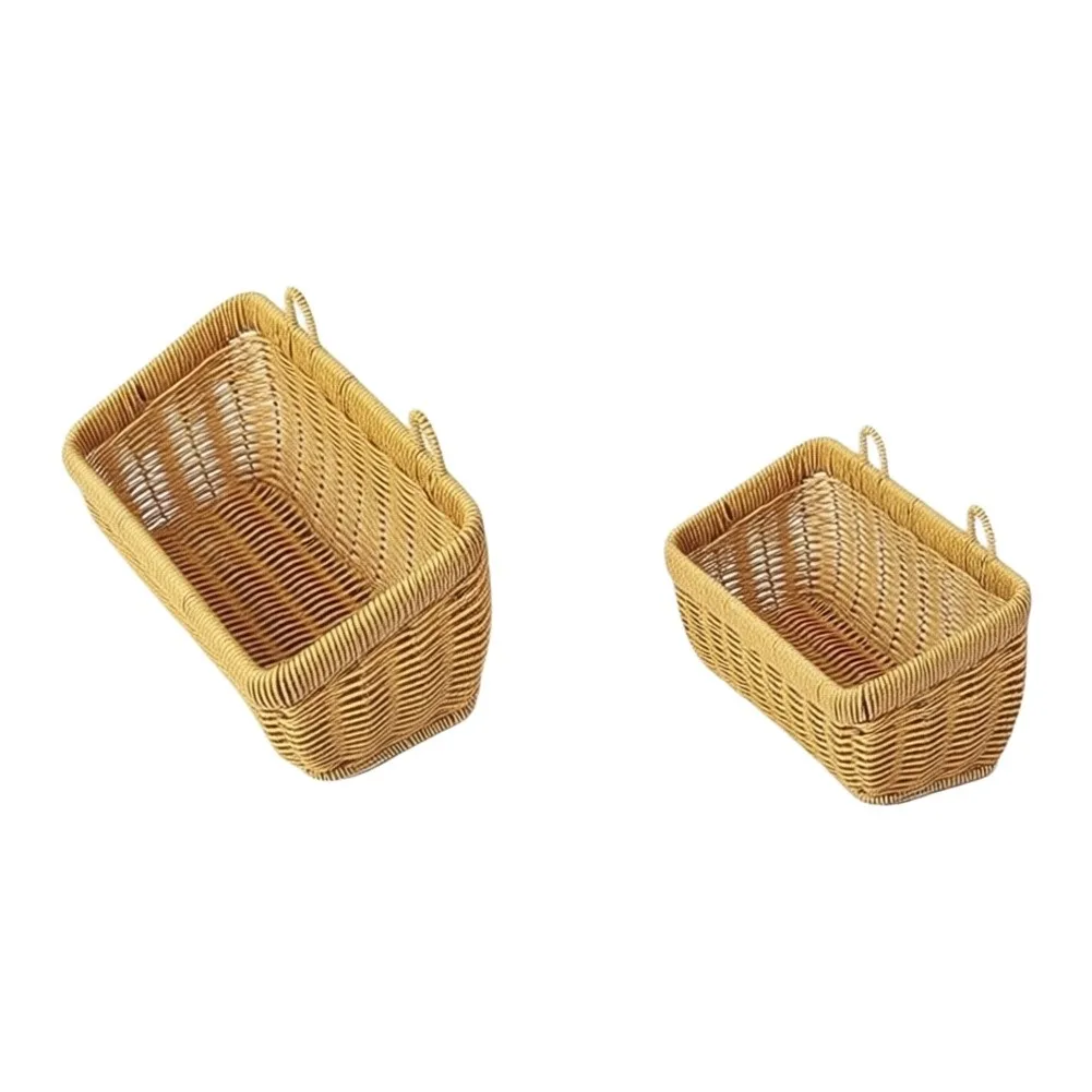 Wall Mounted Basket Set 2pcs for Kitchen Bathroom Garden Office PP Plastic 28x13x9.5cm 13.5x10x9.5cm Decorative