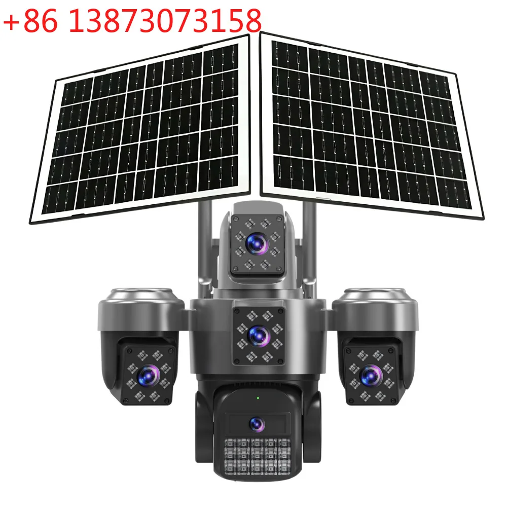 

HiEasy four-eye four-screen solar surveillance camera outdoor 8 million high definition night vision AOV camera