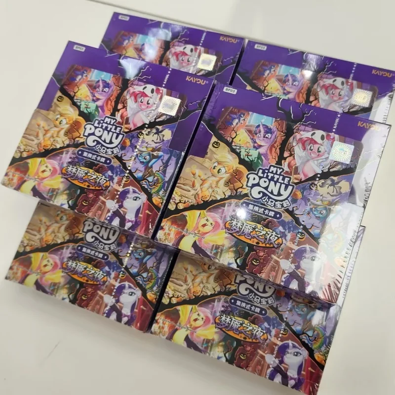 Kayou حقيقية بلدي ليتل المهر بطاقة هالوين مجموعة تبادل نوع بطاقة كابوس ليلة الرسوم المتحركة جمع بطاقة اللعب الطرفية