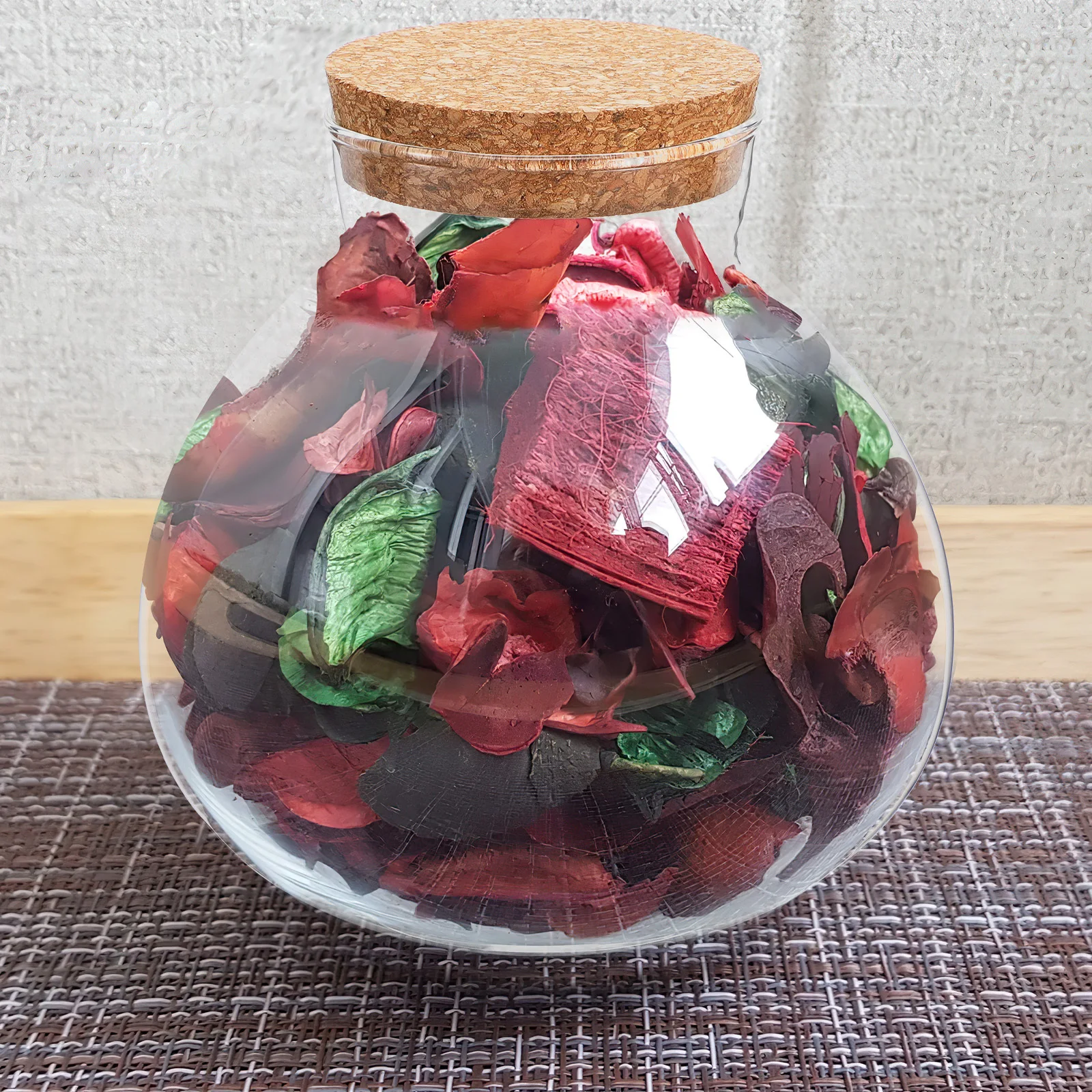 

Eco Bottle Glass Terrarium 15cmx16cm Round Cork Lid Micro Landscape DIY Home Decor Storage Canister Glass Terrarium