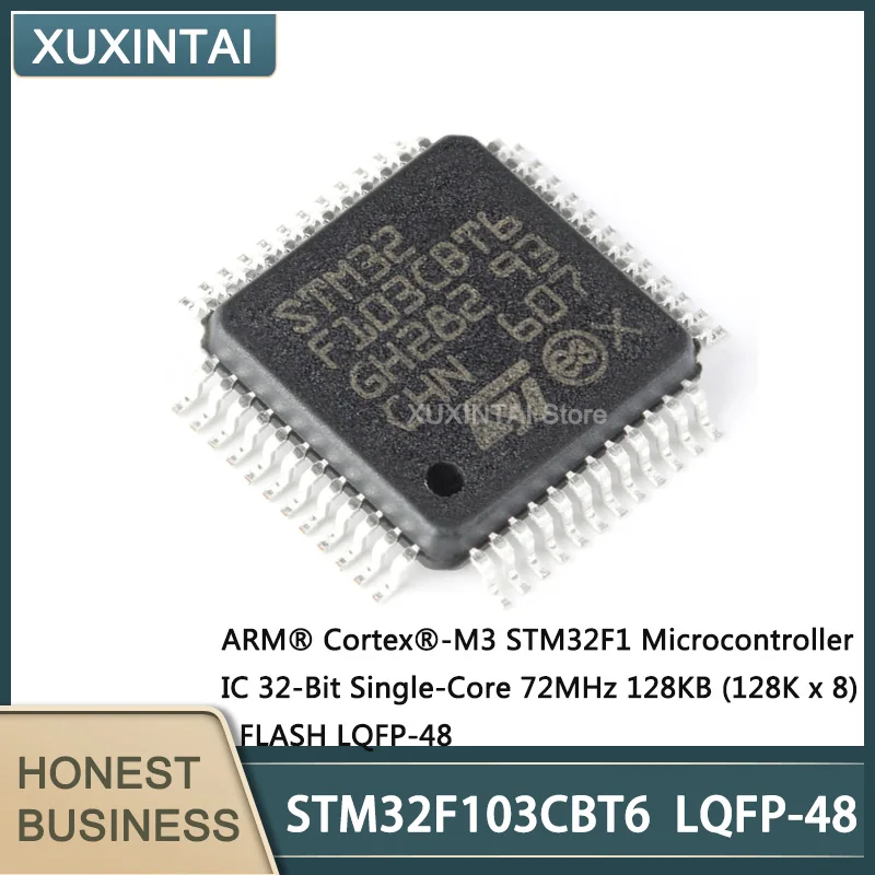 5Pcs/Lot New Original STM32F103CBT6 STM32F103 LQFP-48  MCU  Microcontroller IC 32-Bit 72MHz 128KB (128K x 8) FLASH