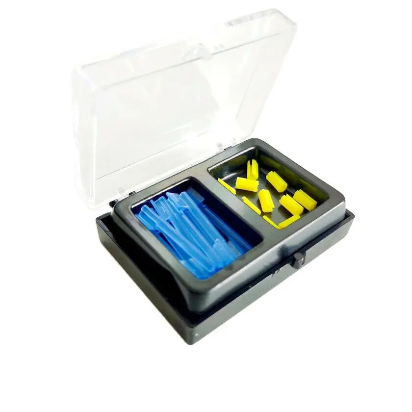 2Box=20kit Dental Blue Bar Yellow Clips Bolt Inserts Overdenture Attachment Implant