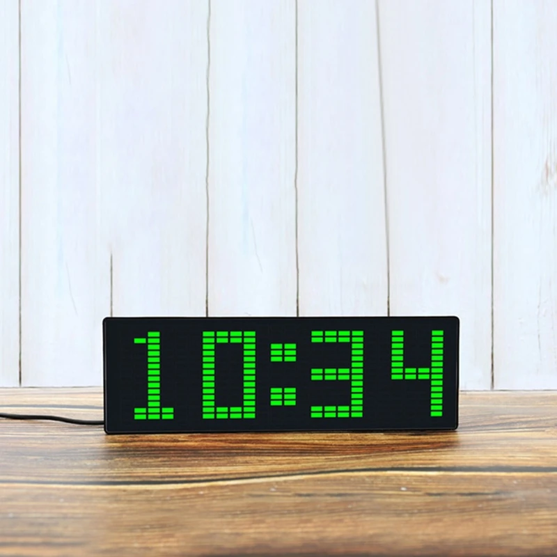 Color LED Music Spectrum Electronic Clock Voice-Activated Rhythm Light 1624RGB Pickup Atmosphere Level Indicator