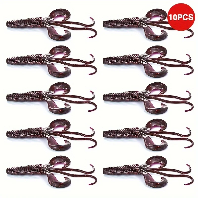 10 Stück 10 cm/3,7 cm große, simulierte Garnelen-Angelköder aus Silikon, schwimmender Wobbler-Angelköder aus weichem TPE-Material, Angelzubehör