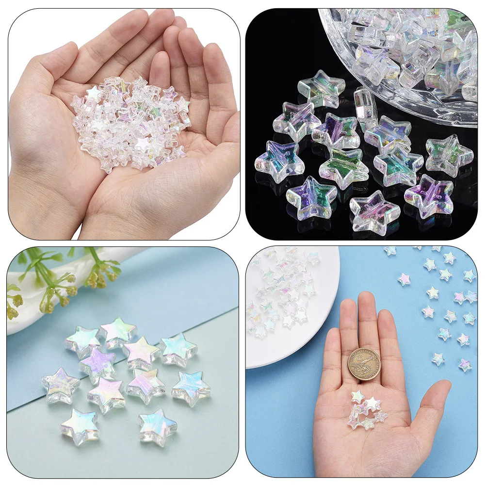 

Fashion Pentagram Beads Travel Large Hole with Holes Acrylic Spacer for Bracelets Jewelry Making