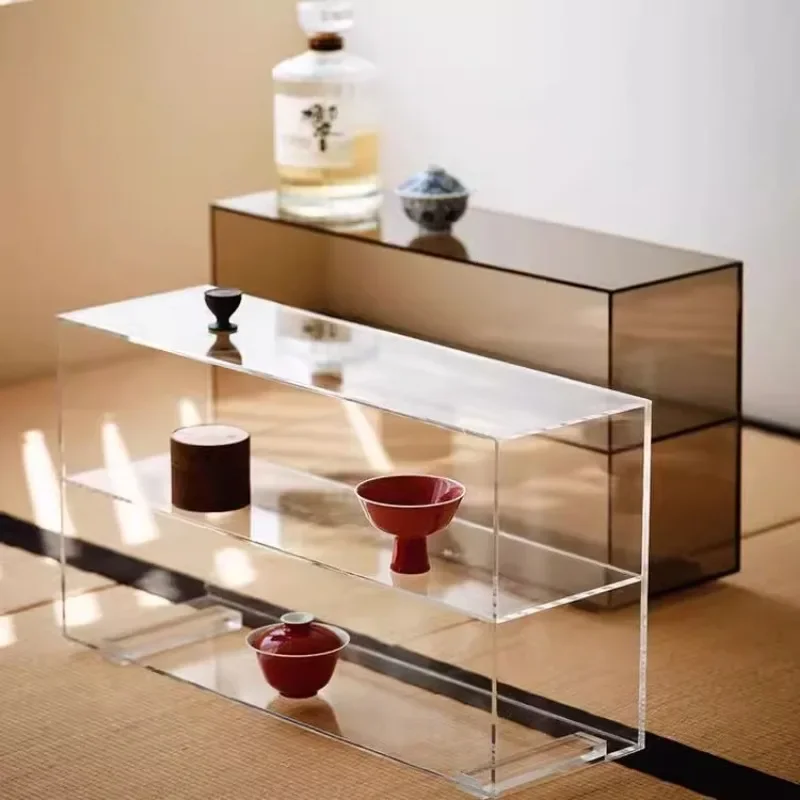 

Acrylic Tea Set Storage Rack Versatile Home Organizer Transparent Tea Cup & Pot Display Stand