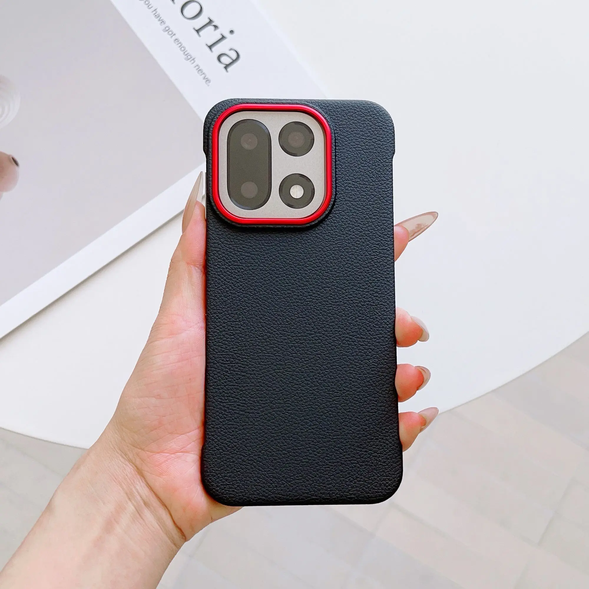 

Luxury Lychee Grain Matte Frosted Case for OnePlus 15 Ace 6 Ace 5 Slim Frameless Shockproof Cover Anti-Fingerprint Hard PC Back
