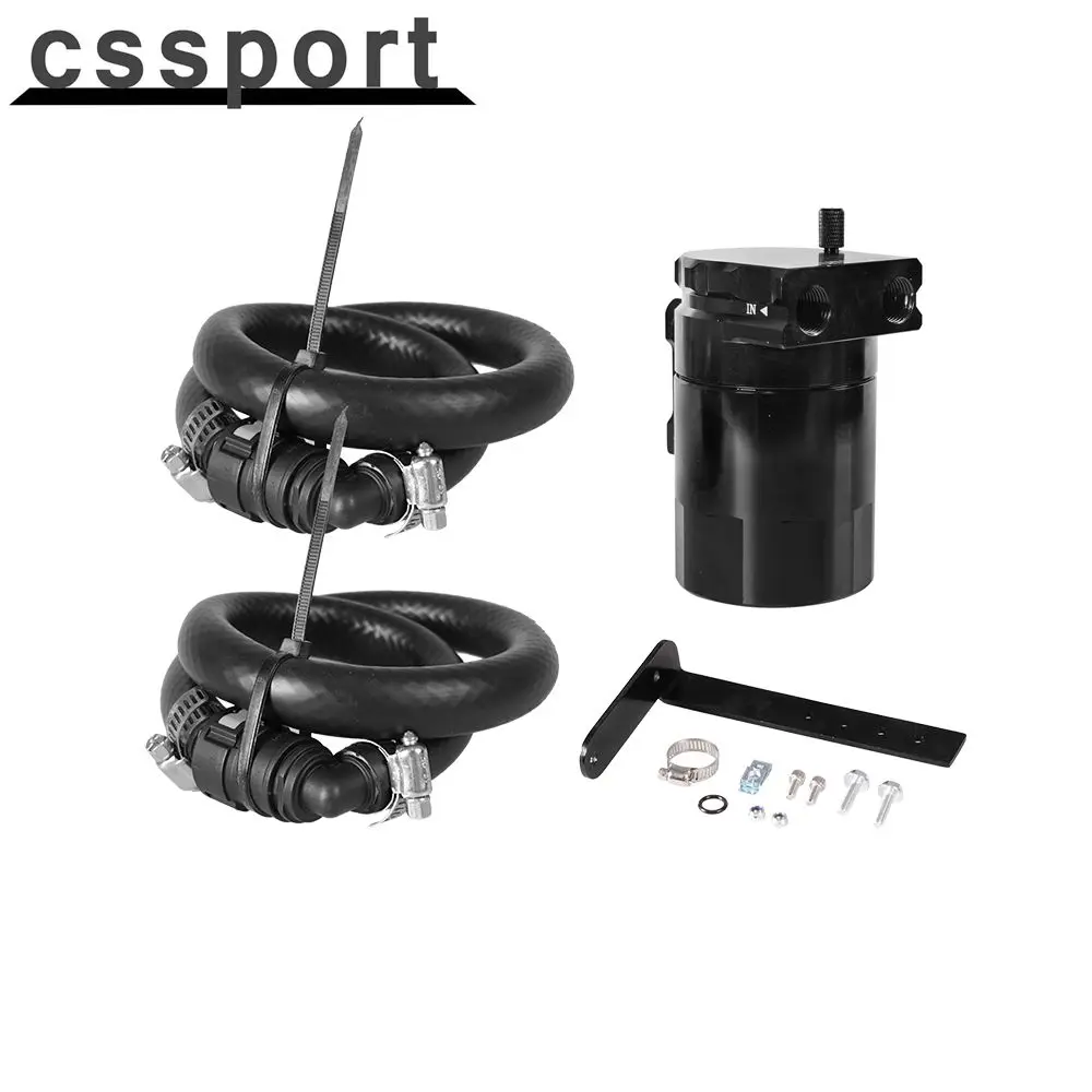 

Oil Catch Can Reservoir Tank Car Modification New Decorative Accessories Auto Parts Black Oil Pot With Tube And Bracket