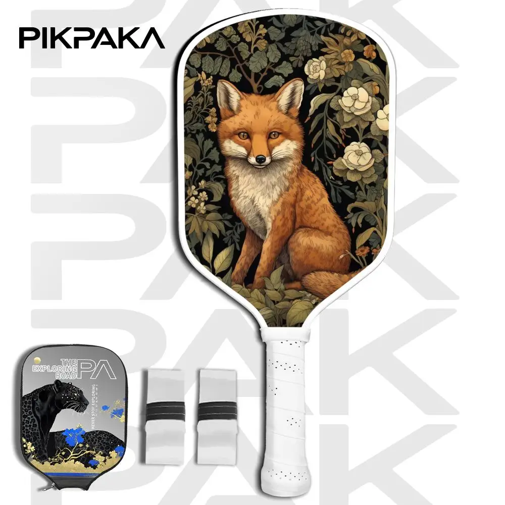 Набор весла William Morris Art Fox Pickleball, одобренный USAPA T700, цельный корпус из углеродного волокна, термоформованный сотовым сердечником мощностью 16 мм Набор весла William Morris Art Fox Pickleball, одобренный USAPA T700, цельный корпус из углеродного волокна, термоформованный сотовым сердечником мощностью 16 мм