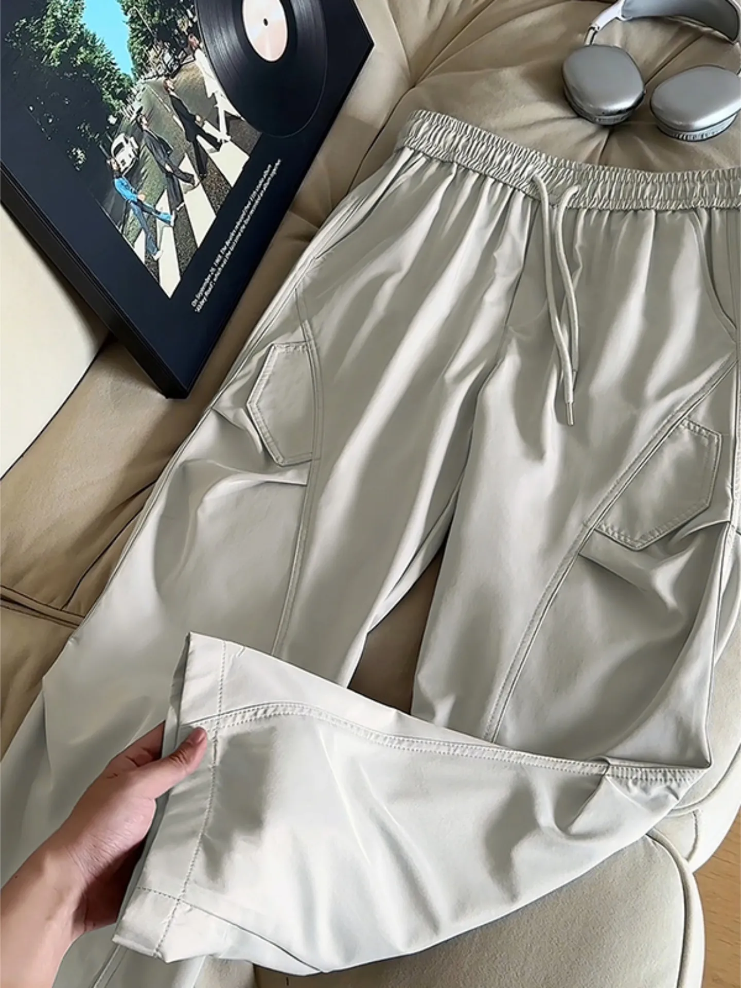 

Мужские повседневные брюки для активного отдыха, складные, в американском стиле, функциональные, свободные, прямого кроя, рабочие, ветрозащитные, дышащие, осенние