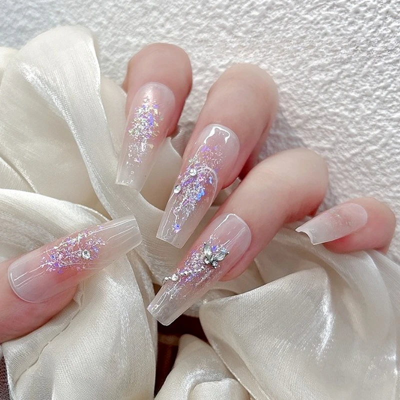 판타지 초박형 글리터 파우더 진주 빛 스파클 매직 미러 파우더 샤이니 오로라 다채로운 네일 아트 장식 매니큐어 도구