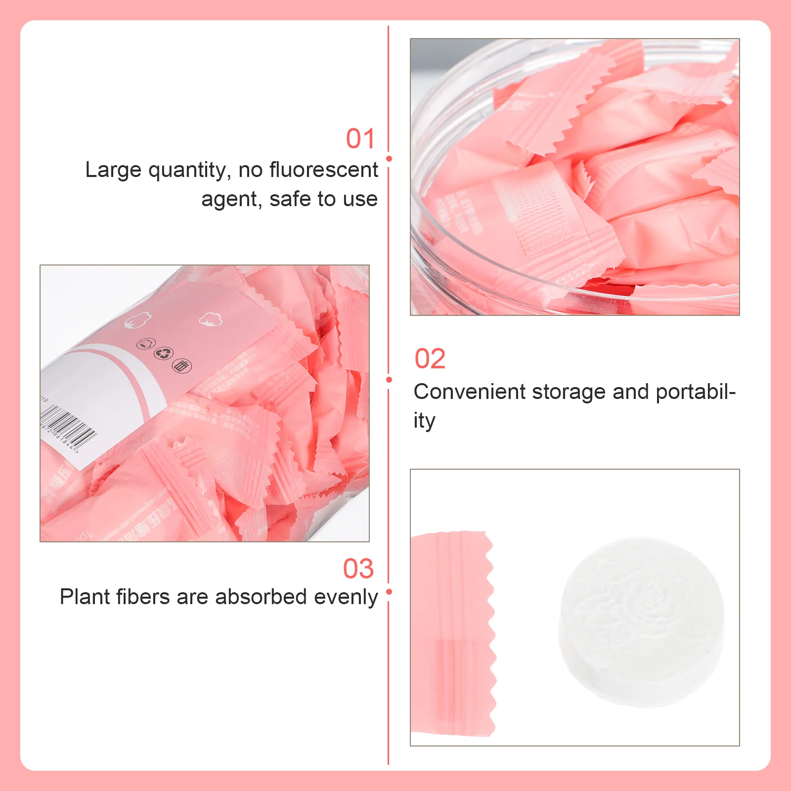 

100Pcs Compressed Disposable Towel Portable Travel Facial Use Soft Water Absorbent Small Towel Facial Portable