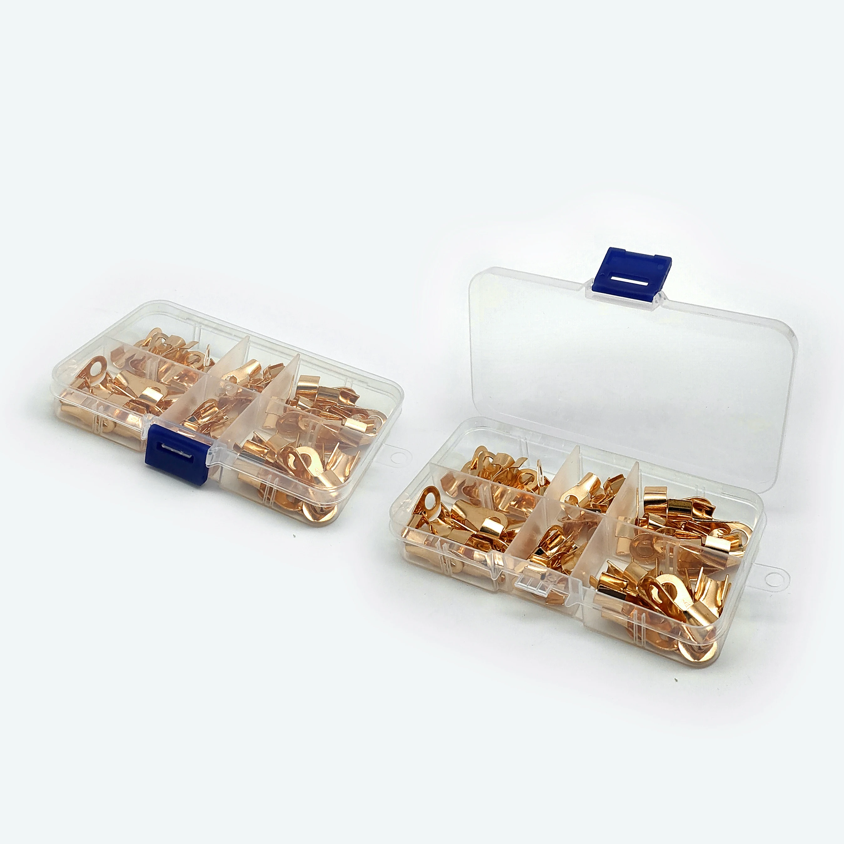 50(+10) pcs 5 Sizes OT Wire Terminal Copper Bare Nose Lugs Crimp Open Mouth Cable Connector Splice 10A20A30A40A50A gift 10pcs10A