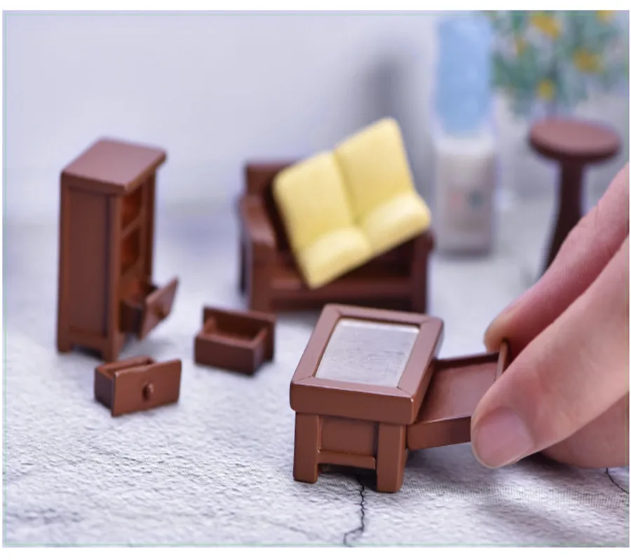 

100pcs Resin Micro Landscape Furniture Sofa Bed Stool Drinking Machine Miniatures Decoration Accessories