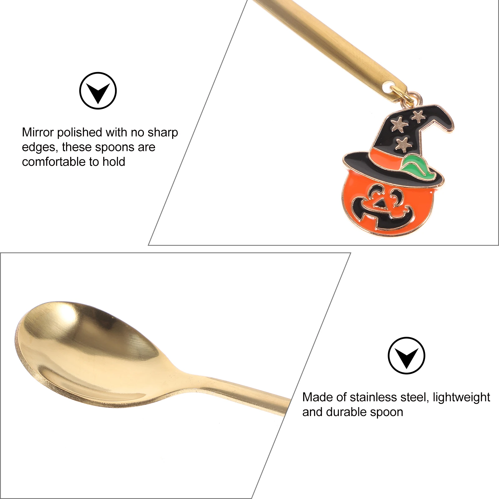 

4 Pcs Coffee Spoon Pumpkin Tableware Stainless Steel Spoons Metal Decorate Household Dinnerware Golden Cake