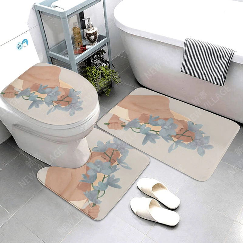 Anti-slip Bath Mat Bathroom Small Rug Shower Mat Decorative Absorbent Foot Mat Entrance Bathtub toilet rug Morandi Nordic Modern