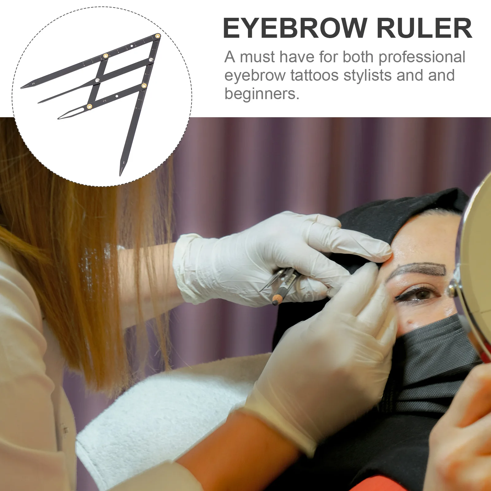 

Eyebrow Ruler Durable Professional Flexible Eyebrow Microblading Positioning Measuring Tool for Accurate Tattoo Drawing Tool